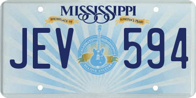 MS license plate JEV594