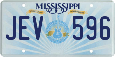 MS license plate JEV596