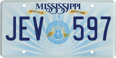 MS license plate JEV597