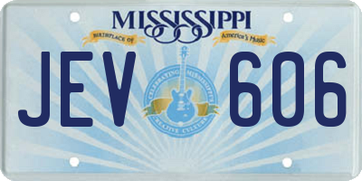 MS license plate JEV606