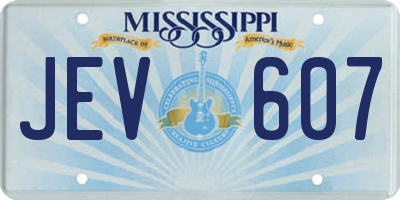 MS license plate JEV607