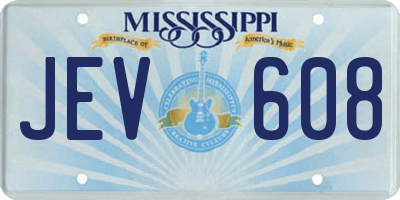 MS license plate JEV608