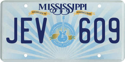 MS license plate JEV609