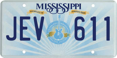 MS license plate JEV611