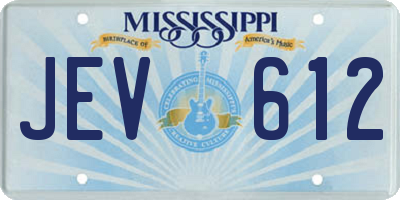 MS license plate JEV612