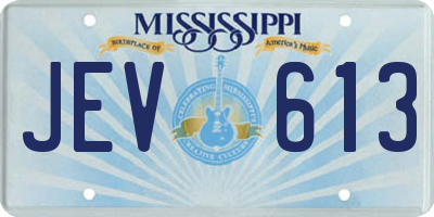 MS license plate JEV613