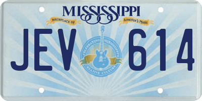 MS license plate JEV614