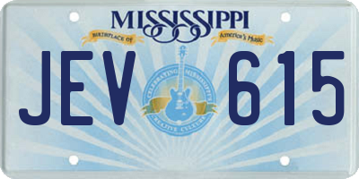 MS license plate JEV615