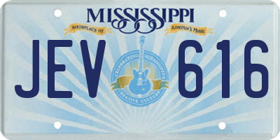 MS license plate JEV616