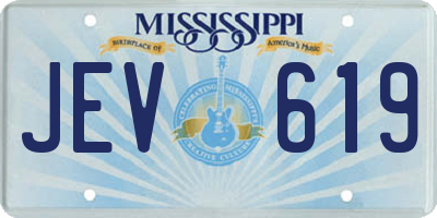 MS license plate JEV619