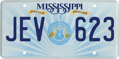 MS license plate JEV623