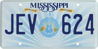 MS license plate JEV624
