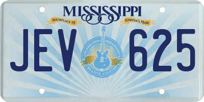MS license plate JEV625