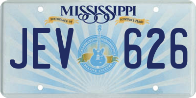 MS license plate JEV626
