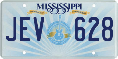 MS license plate JEV628