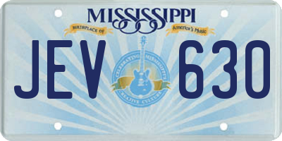 MS license plate JEV630