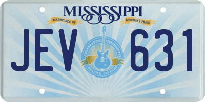 MS license plate JEV631