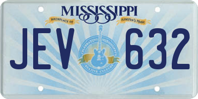 MS license plate JEV632