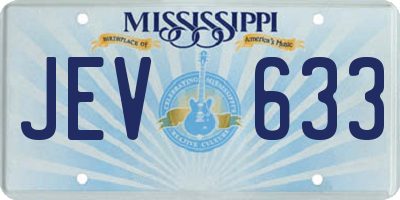 MS license plate JEV633
