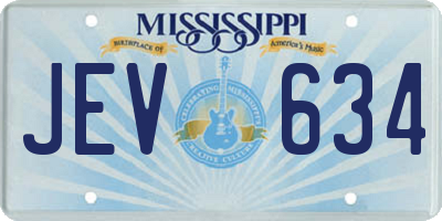 MS license plate JEV634