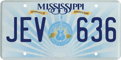 MS license plate JEV636