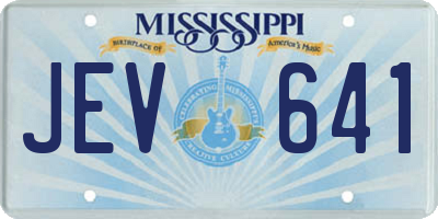 MS license plate JEV641