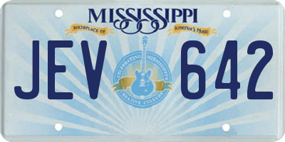 MS license plate JEV642
