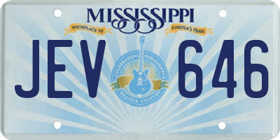 MS license plate JEV646