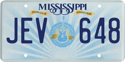 MS license plate JEV648