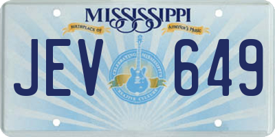 MS license plate JEV649
