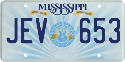 MS license plate JEV653