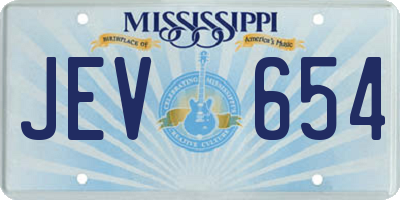 MS license plate JEV654