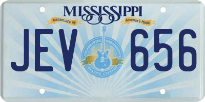 MS license plate JEV656