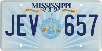 MS license plate JEV657