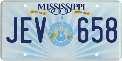 MS license plate JEV658