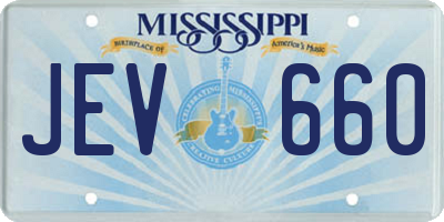 MS license plate JEV660
