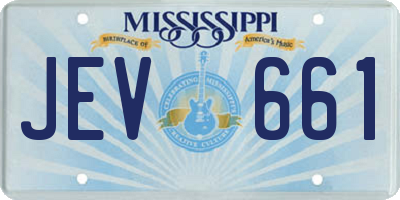 MS license plate JEV661