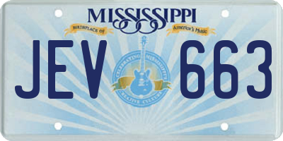 MS license plate JEV663