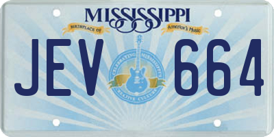 MS license plate JEV664