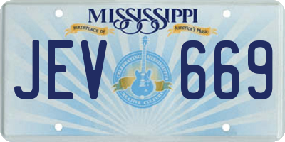 MS license plate JEV669