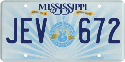 MS license plate JEV672