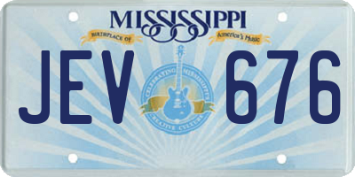 MS license plate JEV676