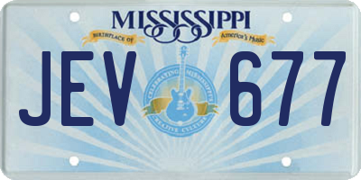 MS license plate JEV677