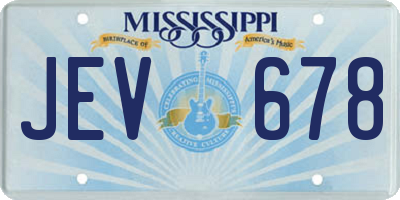 MS license plate JEV678