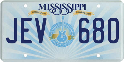 MS license plate JEV680