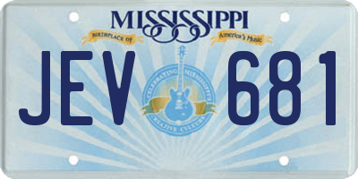 MS license plate JEV681