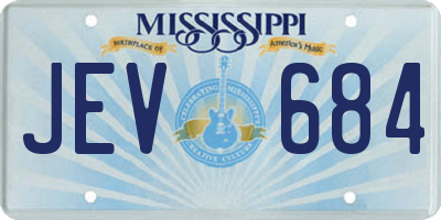 MS license plate JEV684