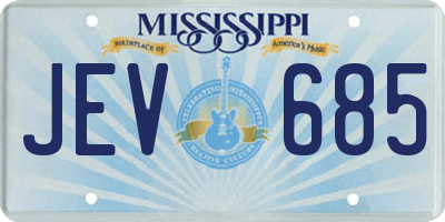 MS license plate JEV685