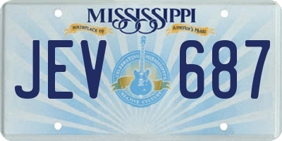 MS license plate JEV687