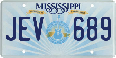 MS license plate JEV689